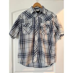 Vintage Rustler Wrangler Pearl Snap Short Sleeve Shirt - Men's - Large